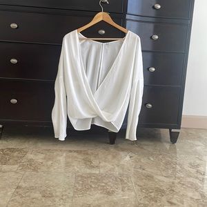 White silk blouse
